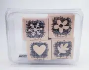 Stampin Up "Made From Scratch" Wood Mounted Rubber Stamp Set NEW