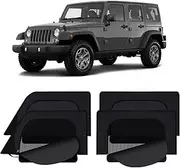 XCBYT 2007-2018 Wrangler Sunshade Dual Purpose Car Window Covers with Breathable Mesh Insulate Heat 99% Sun UV Blackout Keeps Cool Privacy Curtains for Breastfeeding, Napping, Dressing, Camping
