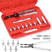 Rustark 12Pc Valve Stem Seal Remover and Installer Kit Includes Valve Stem Seal Pliers, Drive Handle, Sockets, Adapters with Carrying Case Valve Seal Removal Tool Kit For Car Truck Automotive