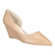 Kenneth Cole NY Women's Ellis d'Orsay Wedge Pump Heels Beige Size 10