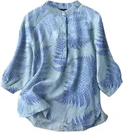 [Generic] Summer Tops Women's Spring and Summer Round Neck Button Print Cotton Texture Cotton Shirt Sweat Proof Undershirts Women