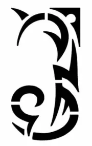 "TRIBAL J" Design Letter Stencil Name Initial Alphabet 4" 5" 6" 7" Inch Sheet