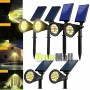 2x Bright LED Solar Powered Spotlight Waterproof Outdoor Garden Yard Spot Lights