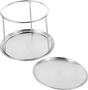 PEPLAYTAL 1Set Stainless Steel Double Layer Seafood Display Tray Reusable Serving Plate for Cakes Cupcakes Snacks for Weddings Parties and Home Use Food Grade