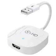 Wireless CarPlay Adapter with HDMl Multimedia for Fire TV Sticks, Google TV Sticks,2 in 1 Car TV Converter for Cars, Plug & Play (White)