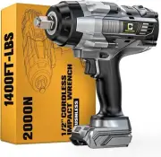 Llave de impacto inalámbrica de 1/2 pulgada para batería Dewalt: 1400 pies-libra