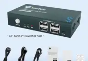 KVM Switch Display Port 2 Port,4K@60Hz, USB2.0, DP 1.2, DP KVM 2 PC 1 Monitor