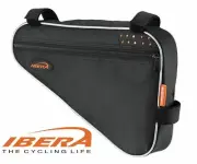 IBERA Triangle Bicycle Top Tube Frame Bag Multiple Compartment Black IB-FB1M