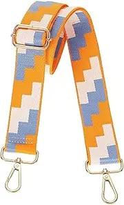 [uxcell] Purse Straps Replacement Crossbody, 1.5 Inch Wide Shoulder Bag Strap Adjustable Canvas Straps for Handbag Wallet Clutch Bags with Light Gold Buckle, Yellow Blocks
