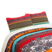 Patchwork Floral Bedspread Set Quilted Queen Size Bed Pillowcase Pattern 114