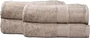 4pc Renee Taylor Stella Bath Sheet/Towel 160cm Soft Bamboo Cotton 650 GSM Pewter