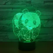 3D Panda Night Light 7 Color Changing LED Desk Lamp Touch Switch Room Gift