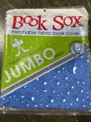 New Book Sox Socks Stretchable Fabric Textbook Cover - Water Drops Rain Blue