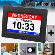 New 7 Inch Digital Alarm Clock with Day and Date Extra Large Display for Elderly