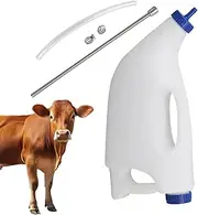 Oral Tube Feeder for Calf, Oral Fluid Drencher Esophageal, Multi-functions Calf Nursing Feeder Nipple Cow Feeding Water Bottle Accessory for Farm Animals, 4L