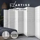 Artiss 8 Panel Room Divider Screen Partition Wood Timber Fold Stand Wide White