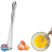 Egg Whisks 12 INCH Stainless Steel Ball Whisk Egg Beater Manual Mixer for Sau