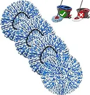 4 Pack Mop Replace Heads Compatible for O Cedar, Spin Mop Refill Head Replacement for RinseClean 2-Tank System - Fluffy Microfiber, Machine Washable and Easy to Replace
