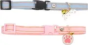 DECOMELODY 2Pcs Adjustable Breakaway Cat Collar with Pendant Stylish Skin Friendly Design for Male and Female Cats Comfortable Breathable for