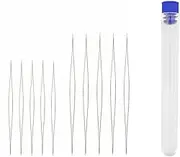 Naisfei 10 Pcs Beading Needles, Seed Beads Needles Big Eye Beading Needles Collapsible Beading Needles Set, Big Eye Beading Needles Easy Threading Tool for Bracelet Jewelry Making Seed Beads DIY