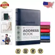 Premium Leather Address Book with 480 Records - Organize Contacts Elegantly