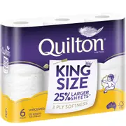 Quilton Toilet Tissue King Size Unscented 6 pack