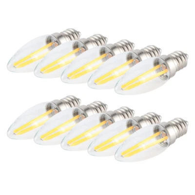 10Pcs E12 1.5W AC230V Long Filament Mini LED Light Bulbs For Home Car Landsca US