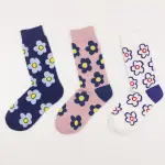 【紅色神奇星球】花朵 花花 韓版少女襪 中筒襪 襪子 襪子 女 可愛 棉襪