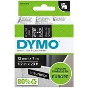 DYMO D1 Label Tape 12mm x 7m White on Black