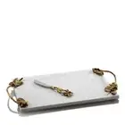 Michael Aram Hydrangea Cheese Board with Knife 17"L x 5.75"W x 2"H. NEW