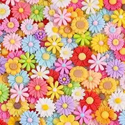 100Pcs Mixed Colors Daisy Slime Charms Assorted Cute Embellishments, Kawaii Accessories,Flatback Resin Ornament for Phone Junk Cases,Crafting Scrapbooking & DIY Decoration