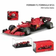 BBURAGO 1:43 FERRARI 2021 SF21 F1 #55 Sain Diecast Model Car Toy + Helmet New