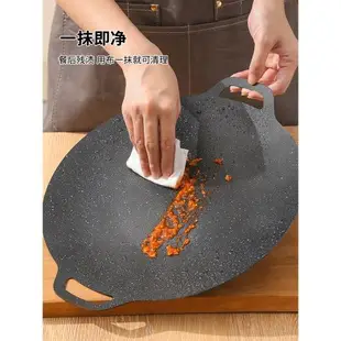 烤肉盤韓式鐵板烤盤鑄鐵燒烤盤麥飯石不粘家用戶外電陶卡式電磁爐