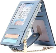 [yiijay] Womens Wallet RFID Blocking Vegan Leather Trifold Clutch Credit Card Holder Ladies Travel Wallet Purse with Pen Holder, 8Blue, Rfid Wallet
