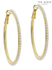 Ted Baker Gold Tone Large Perla Pearl Hoop Earrings (AJ8797) | $115