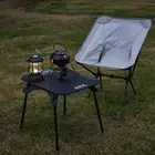 Foldable Camping Table High Low Dual-Use Table for Beach Hiking Fishing (Black)