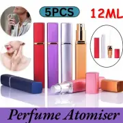 5x 12ml Pump Spray Travel Portable Mini Perfume Atomiser Refillable Scent Bottle