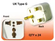 24Pk US USA To UK British Plug Adapter Type G Converter 3 Pin Square