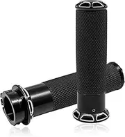 1" Black Motorcycle Hand Grips, Non-Slip Electronic Throttle Control Handlebar Compatible with Harley Davidson Touring Glides 2008-2023