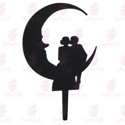 Moon Silhouette Acrylic Cake Topper