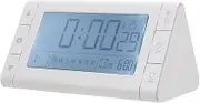 Digital Alarm Clock, Large Display Battery Operated 3 Alarm Settings Snooze Time Date Day Temperature Display Electronic LED Clock for Bedroom Office, Powered by 2 AAA Batteries