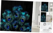 Peacock Waterproof Bathroom Curtain with 12 72"W x 72"L (Pack of 1) Feather