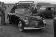 A in a Simca 8 Sport in the car park 1949 Motor Racing Old Photo 1