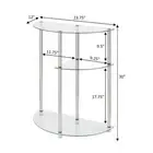Convenience Concepts Entryway Table 23" L, Half-Round Glass Top W/ Display Tiers