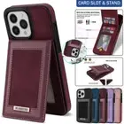 For iPhone 16 15 14 13 12 11 Pro Max 8 Plus Case Leather Wallet Card Stand Cover