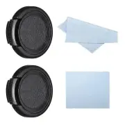 30mm Lens Cap, 2 Pack Sides Pinch Snap Camera Lens Cover for Front Lens, Black