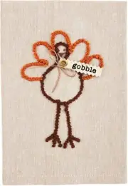 Mud Pie Fall Knotted Towel, Pumpkin, 21" x 14"