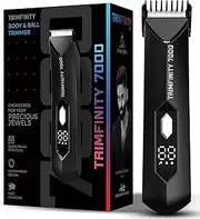 urbangabru Trimfinity 7000 Body Trimmer for Men | Safest Body & Ball Trimmer | Waterproof, Ceramic Blades, Cordless, Rechargeable | Wireless Fast Charging, Travel Lock