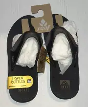 REEF Fanning Men’s Flip-Flop Sandal & Sole Bottle Opener (Brown) Size 8 NWT