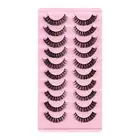 10 Pairs Thick False Eyelashes Soft Easily Wear Natural Messy Fake Eyelashes